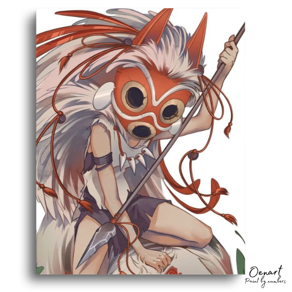 Princess Mononoke: Wolf Mask Warrior – Anime Paint By Numbers Kit