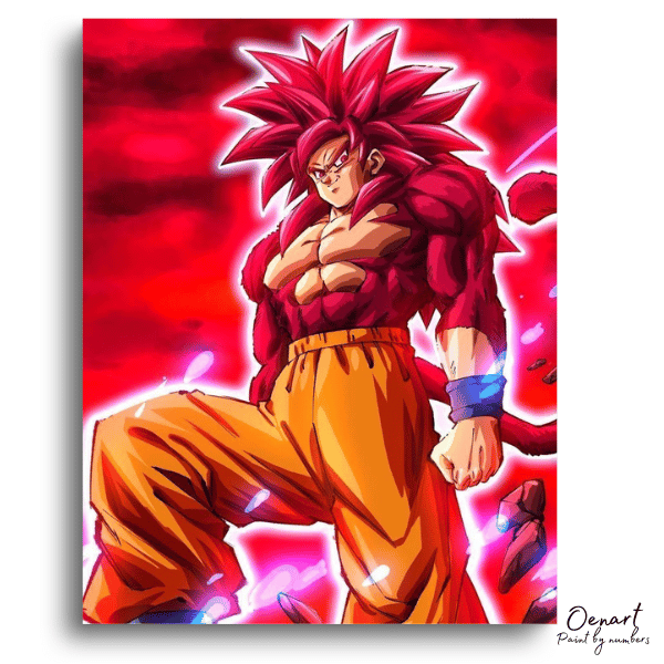 Dragon Ball Z: Goku SSJ4 Red Fury – Anime Paint By Numbers Kit