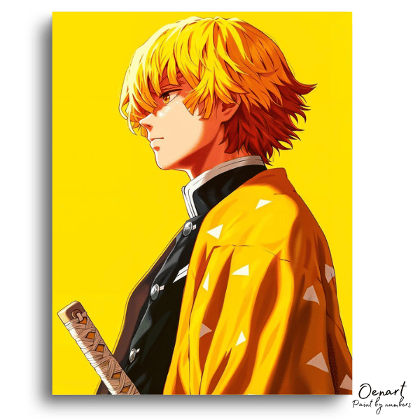 Demon Slayer: Zenitsu Agatsuma Before the Storm  - Anime Paint By Numbers Kit