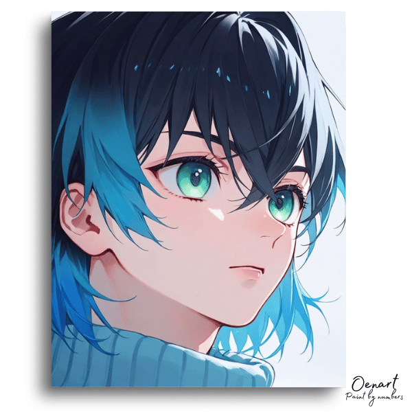 Demon Slayer: Inosuke Hashibira  Silent Blue - Anime Paint By Numbers Kit