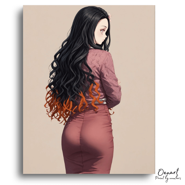 Demon Slayer: Glowing Nezuko Kamado  - Anime Paint By Numbers Kit