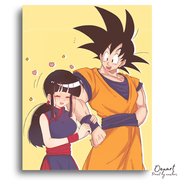 Dragon Ball Z: Goku & Chi-Chi Battle-Ready Duo – Anime Paint By Numbers Kit