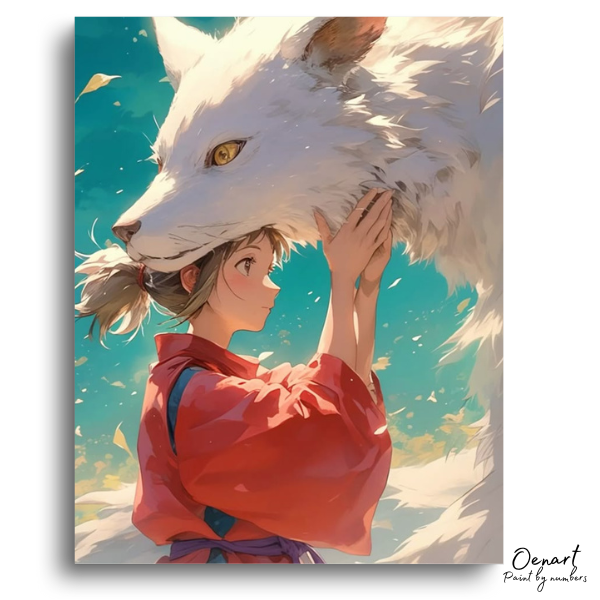 Princess Mononoke: Beneath the White Wolf – Anime Paint By Numbers Kit