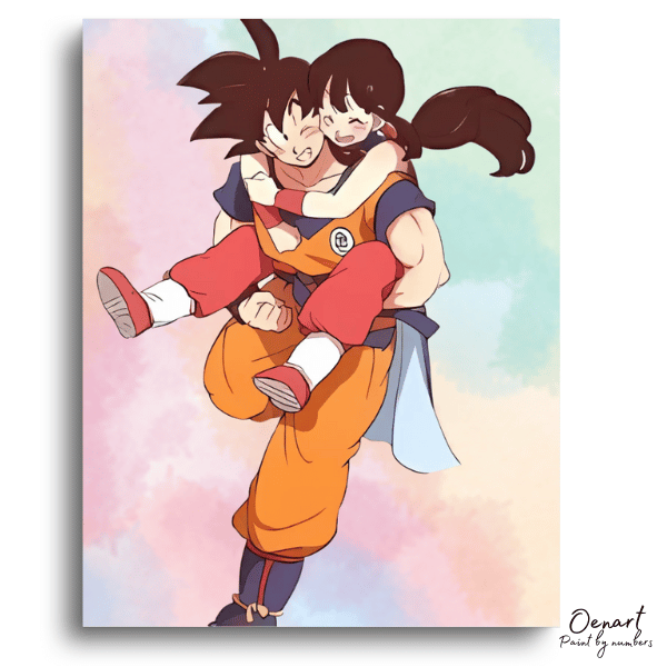 Dragon Ball Z: Goku & Chi-Chi Sweet Carry – Anime Paint By Numbers Kit
