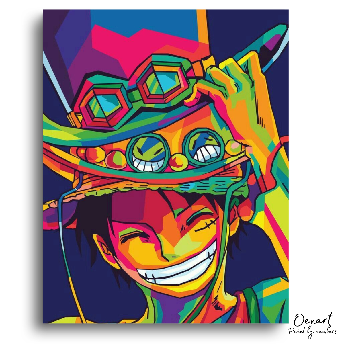 One Piece: Luffy Smiley Hat - Anime Paint By Numbers Kit-Oenart™