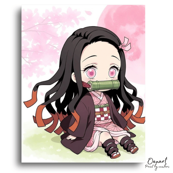Demon Slayer:  Nezuko Kamado Pocket Edition  - Anime Paint By Numbers Kit