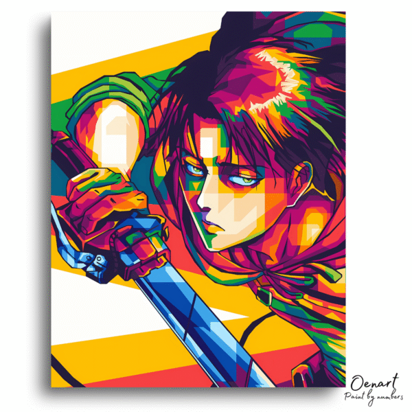 Attack on Titan: Captain Levi Pop Art - Anime Paint By Numbers Kit