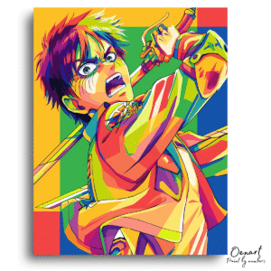 Attack on Titan: Eren Yeager Pop Art - Anime Paint By Numbers Kit