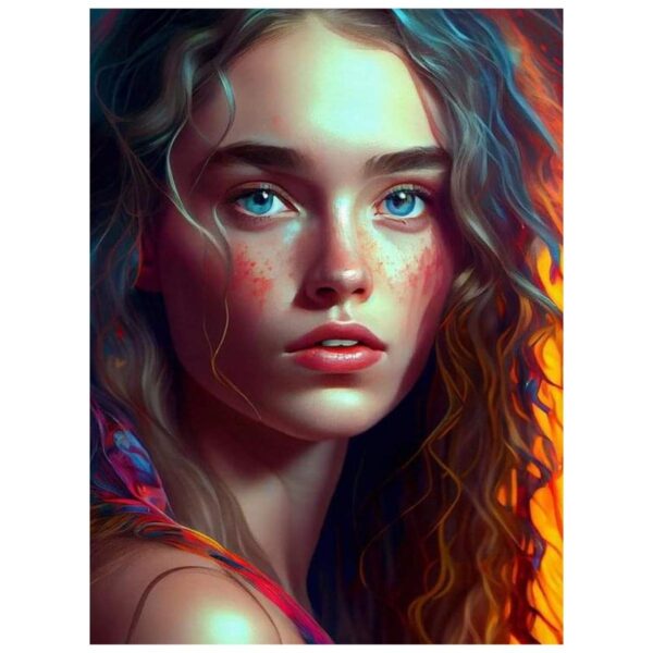 Blue Eyes Portrait - Paint By Numbers Kit - Image 2