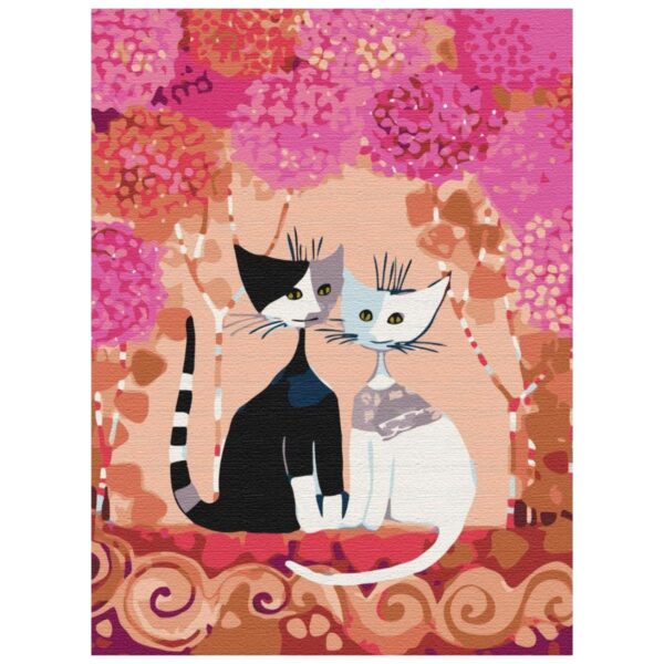 Cats Couple: Paint By Numbers Kit - Image 2