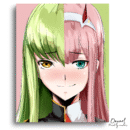 Code Geass - Darling in the FranXX: CC & Zero Two - Anime Diamond Painting