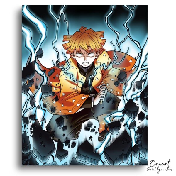 Demon Slayer: Blue Thunder - Anime Paint By Numbers Kit