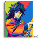 Demon Slayer: Giyu Pop Art - Anime Paint By Numbers Kit