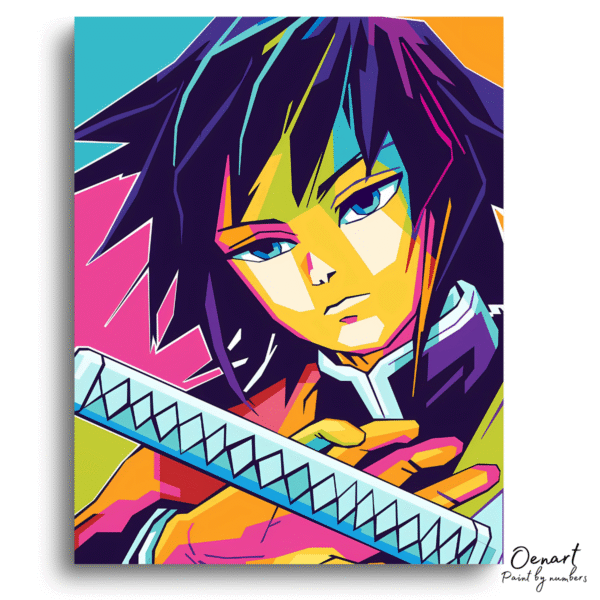 Demon Slayer: Giyu Wpap Pop Art - Anime Paint By Numbers Kit
