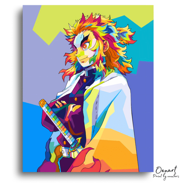Demon Slayer: Rengoku Pop Art - Anime Paint By Numbers Kit