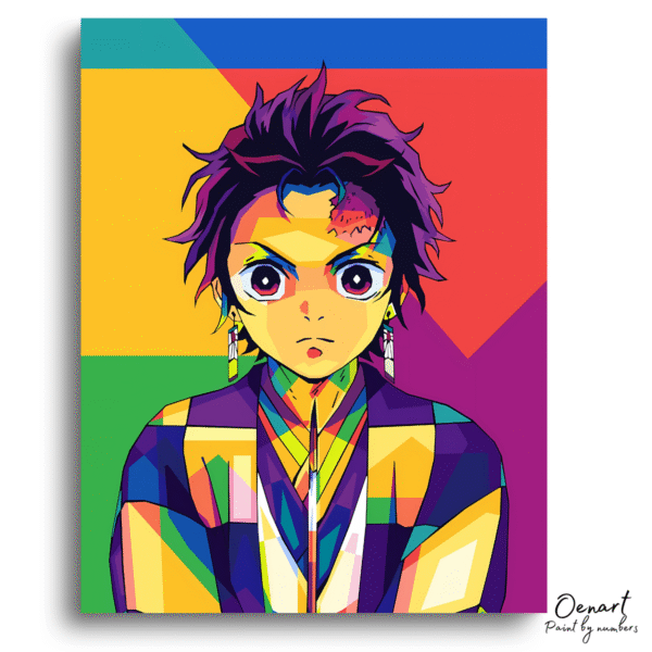 Demon Slayer: Tanjiro Kamado Pop Art - Anime Paint By Numbers Kit