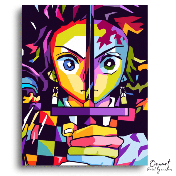 Demon Slayer: Tanjiro Wpap Pop Art - Anime Paint By Numbers Kit
