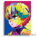 Demon Slayer: Zenitsu Wpap Pop Art - Anime Paint By Numbers Kit