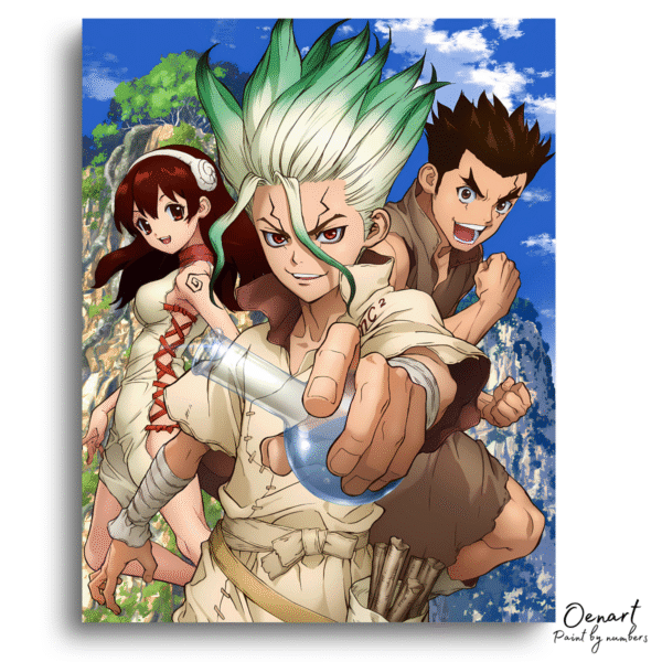 Dr. Stone: Senku Taiju and Yuzuriha - Anime Paint By Numbers Kit