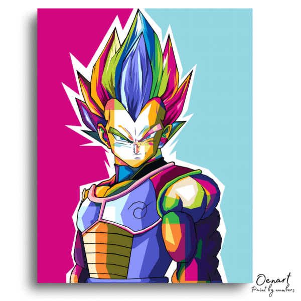 Dragon Ball Z: Colorful Vegeta Pop Art - Anime Diamond Painting