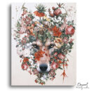 Flowered Wolf - Paint By Numbers Kit