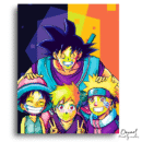 Goku Luffy Naruto and Ichigo - Anime Diamond Painting