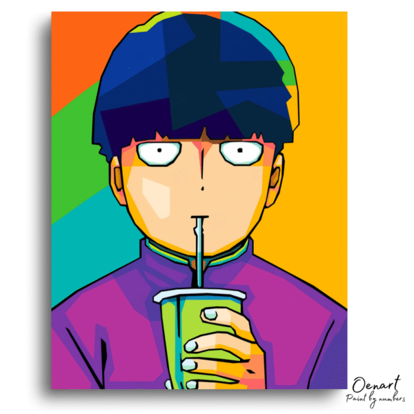 Mob Psycho 100: Mob Shigeo Kageyama Pop Art - Anime Paint By Numbers Kit-Oenart™
