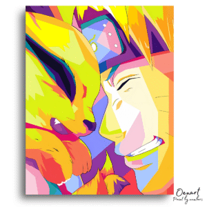 Naruto Shippuden: Naruto and Cute Kurama - Anime Diamond Painting
