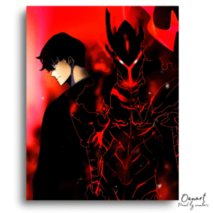 Solo Leveling: Jin Woo with Red Shadow - Anime Diamond Painting