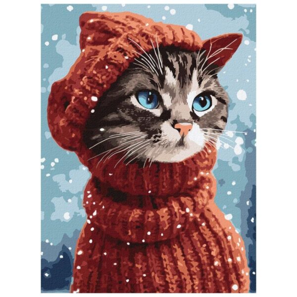 Stylish Cat: Paint By Numbers Kit - Image 2