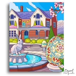 White Ester Bunny: Paint By Numbers Kit
