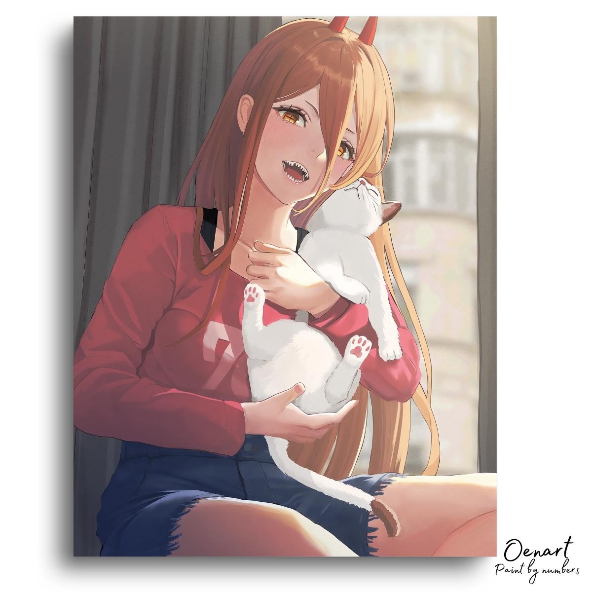 Chainsaw Man: Power and Cat - Anime Diamond Painting - Oenart™