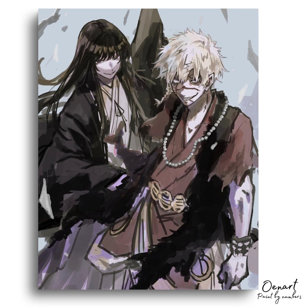 Hell's Paradise: Aza & Touma - Anime Diamond Painting - Oenart™