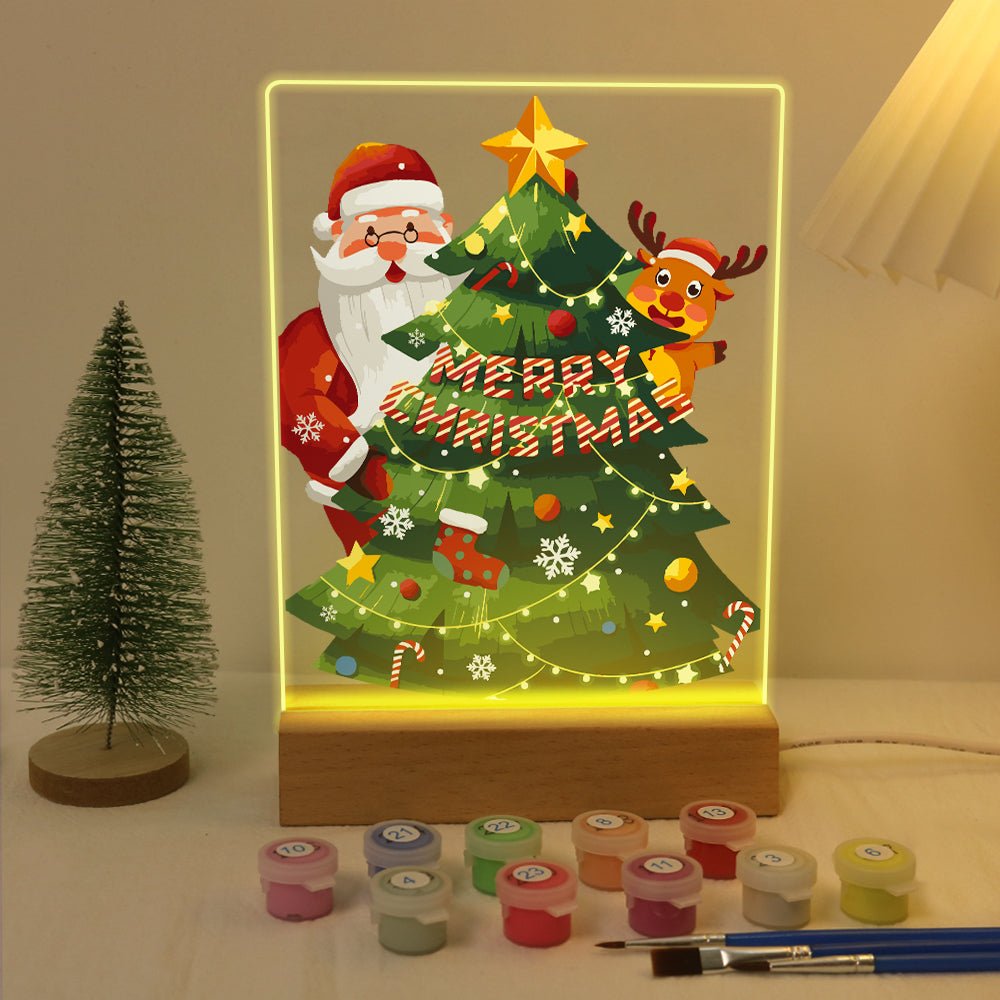 LED Santa & Christmas Tree Paint by Numbers Kit - Oenart™
