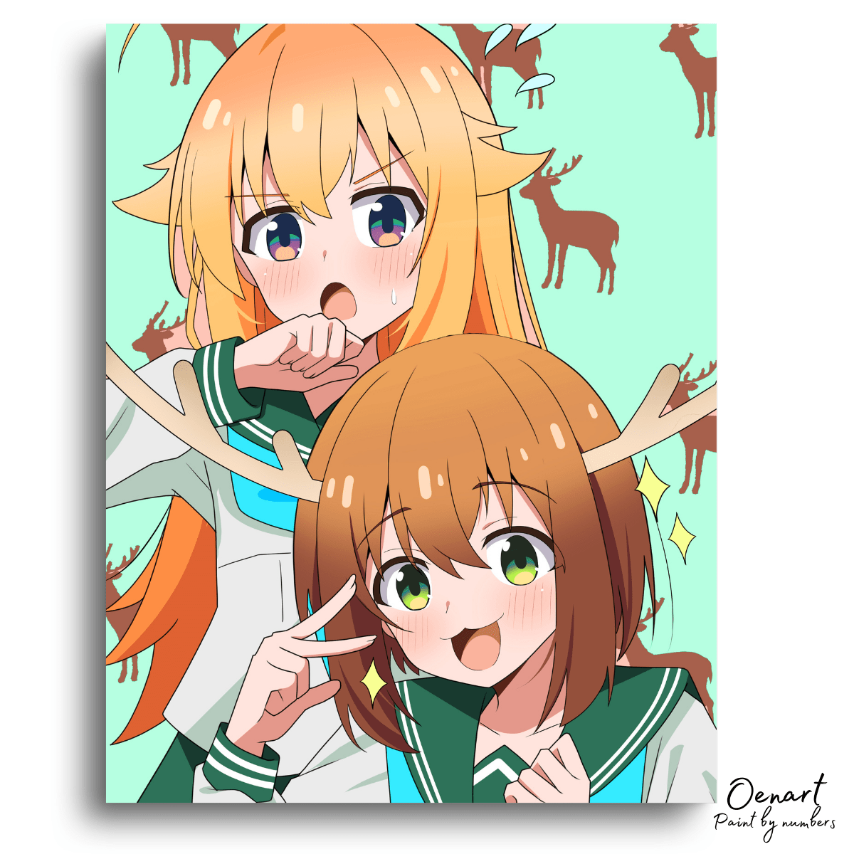 My Deer Friend Nokotan: Nokotan and Koshi - Anime Paint By Numbers Kit - Oenart™
