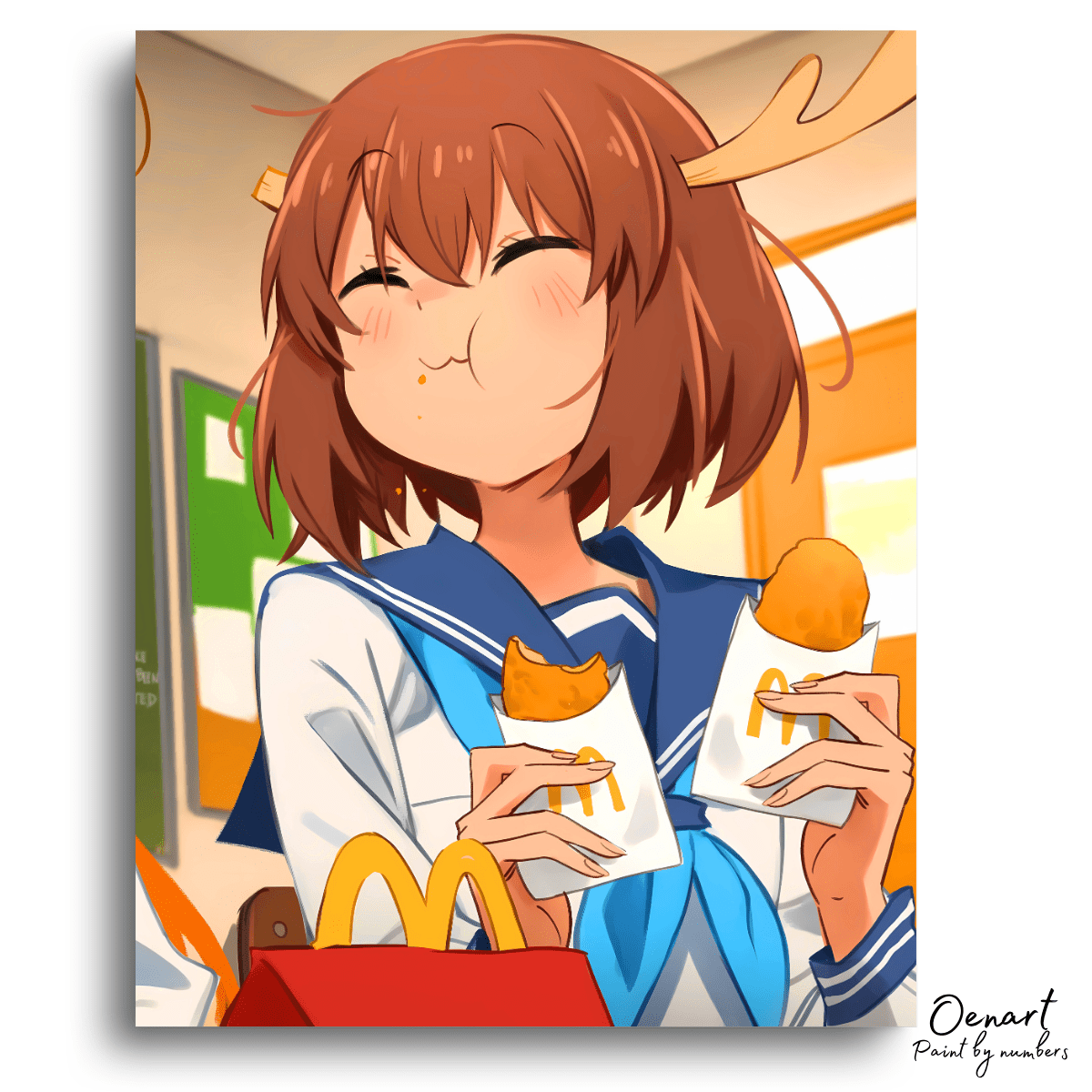 My Deer Friend Nokotan: Nokotan Eating - Anime Paint By Numbers Kit - Oenart™