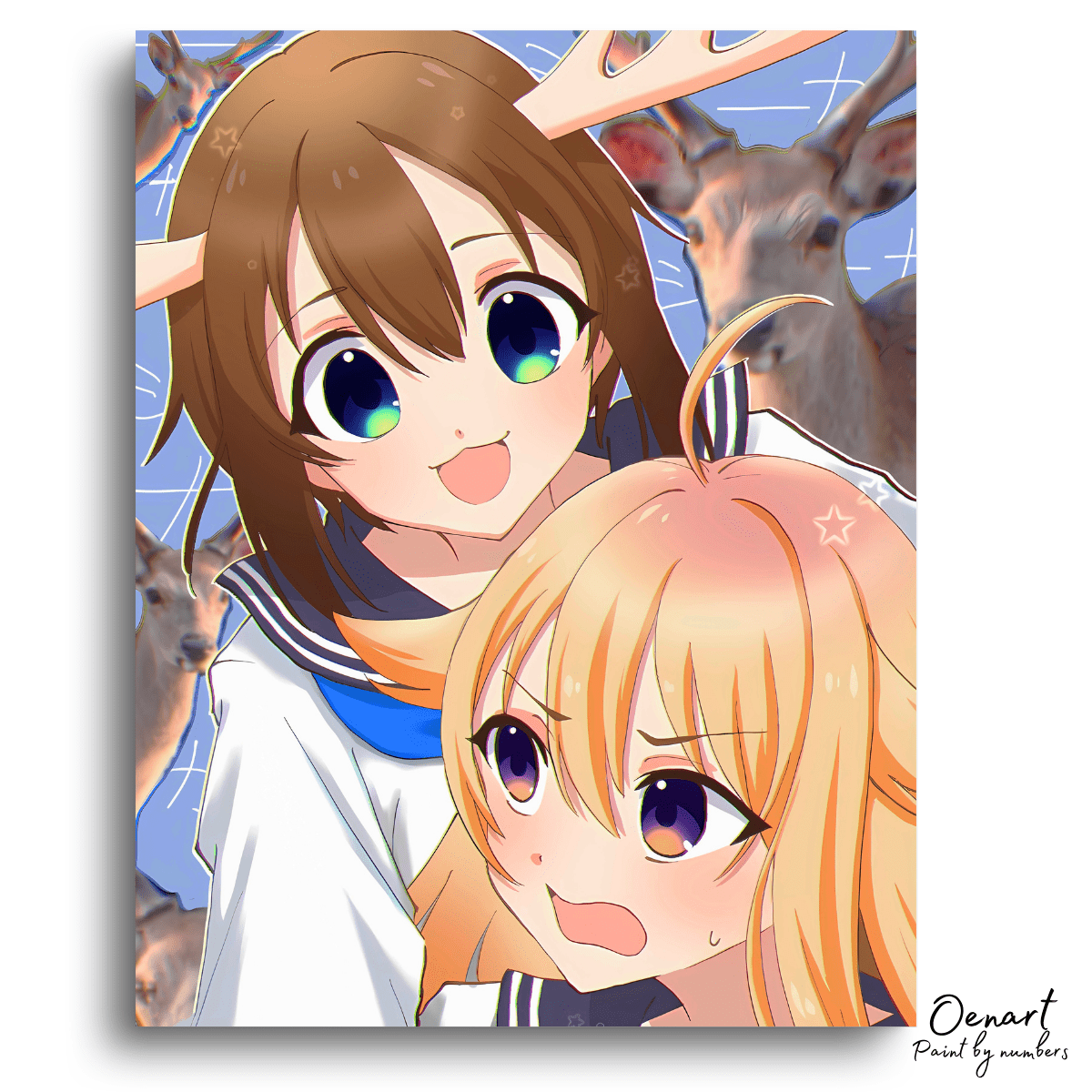 My Deer Friend Nokotan: Nokotan & Koshi - Anime Paint By Numbers Kit - Oenart™