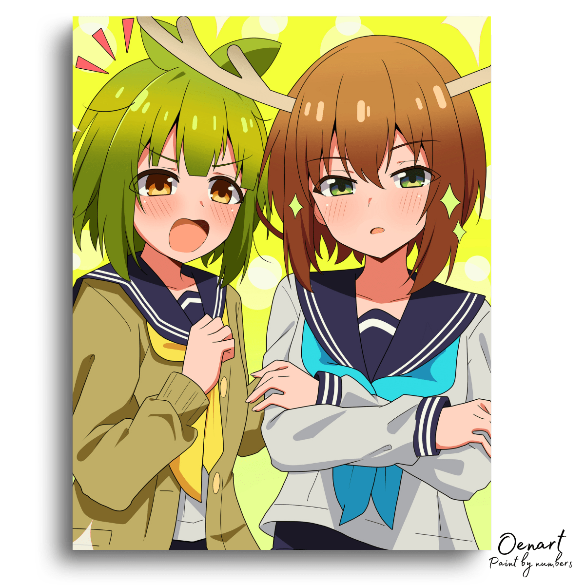My Deer Friend Nokotan: Nokotan & Meme - Anime Paint By Numbers Kit - Oenart™