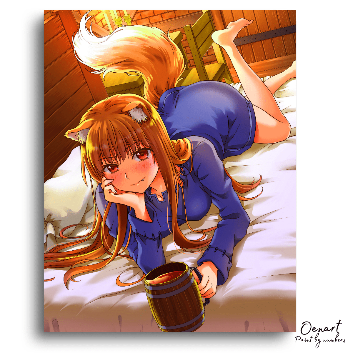 Spice and Wolf: Holo on The Bed - Anime Paint By Numbers Kit - Oenart™