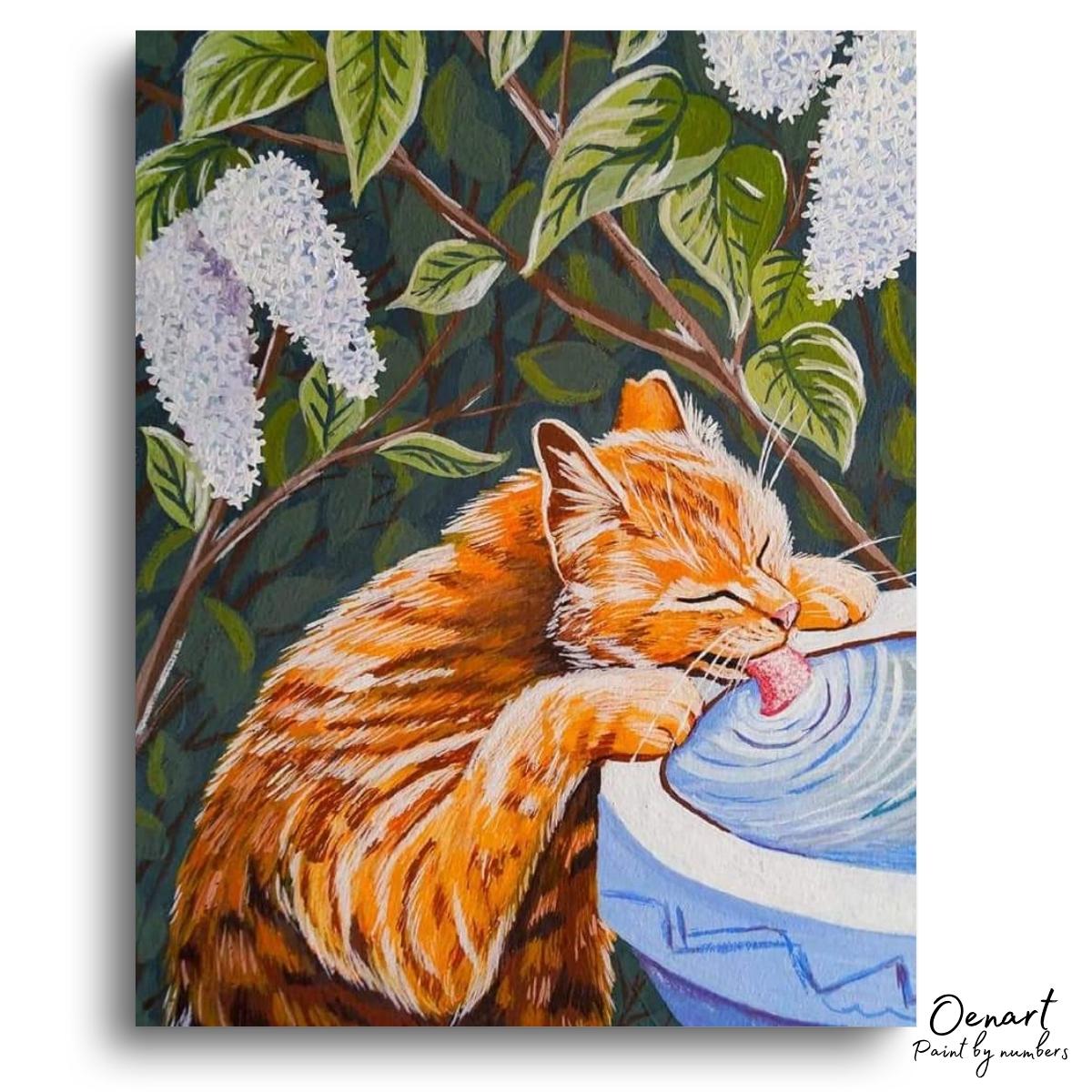 thirsty Cat - Diamond Painting Kit - Oenart™