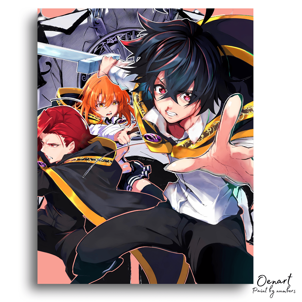 Wistoria Wand and Sword: Will, Colette & Sion - Anime Paint By Numbers Kit - Oenart™