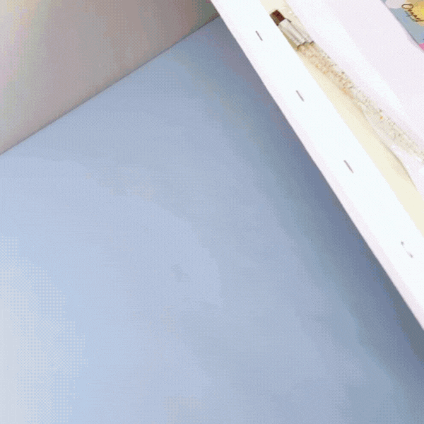 Unbox the kit: canvas, paints, brushes, reference guide