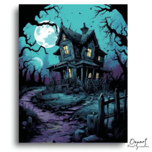 Spooky Moonlit Manor – Paint By Numbers Kit