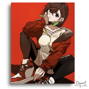 Dandadan: Casual Momo Ayase – Anime Paint By Numbers Kit