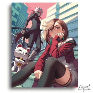 Dandadan: Okarun & Momo City Vibes – Anime Paint By Numbers Kit