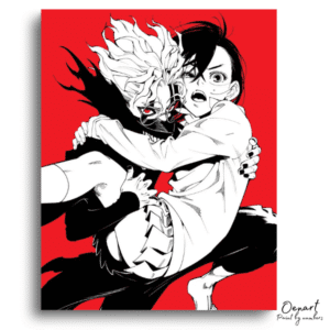 Dandadan: Okarun & Momo Monochrome – Anime Paint By Numbers Kit