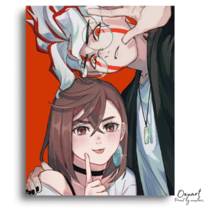 Dandadan: Okarun & Momo Portrait – Anime Paint By Numbers Kit