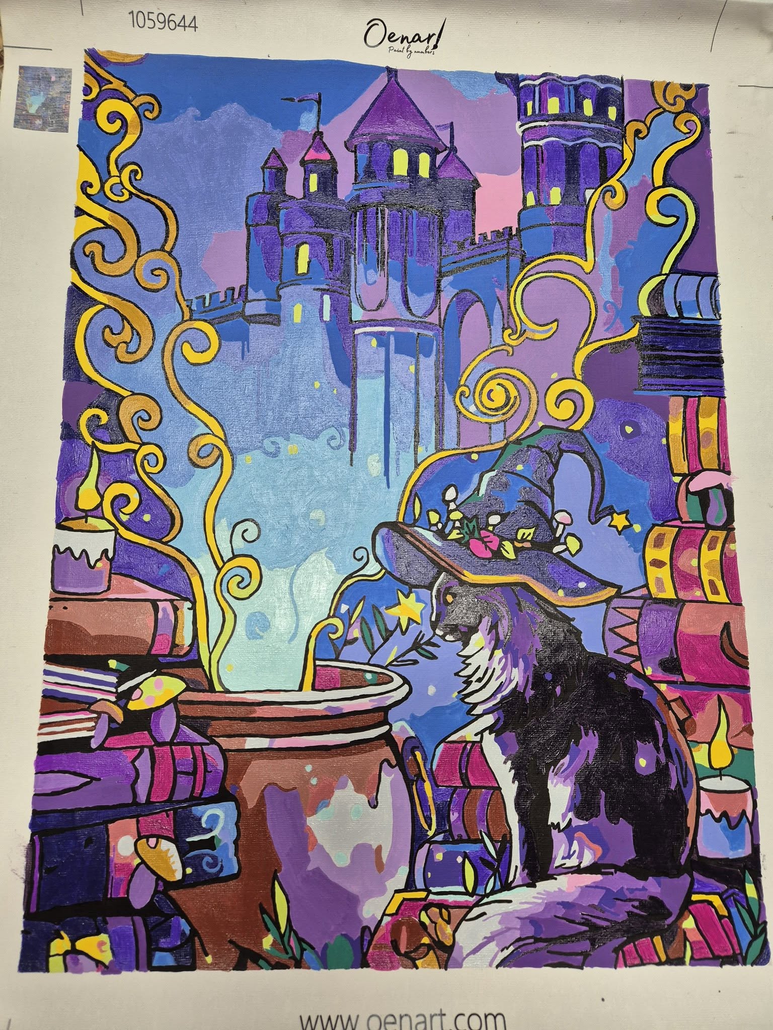 Finished paint-by-numbers canvas from customer Ine Justt