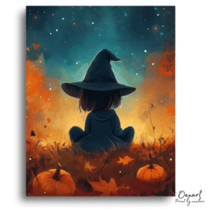 Pumpkin Field Witch – Paint By Numbers Kit