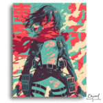 Attack on Titan: Mikasa’s Crimson Resolve – Anime Paint By Numbers Kit
